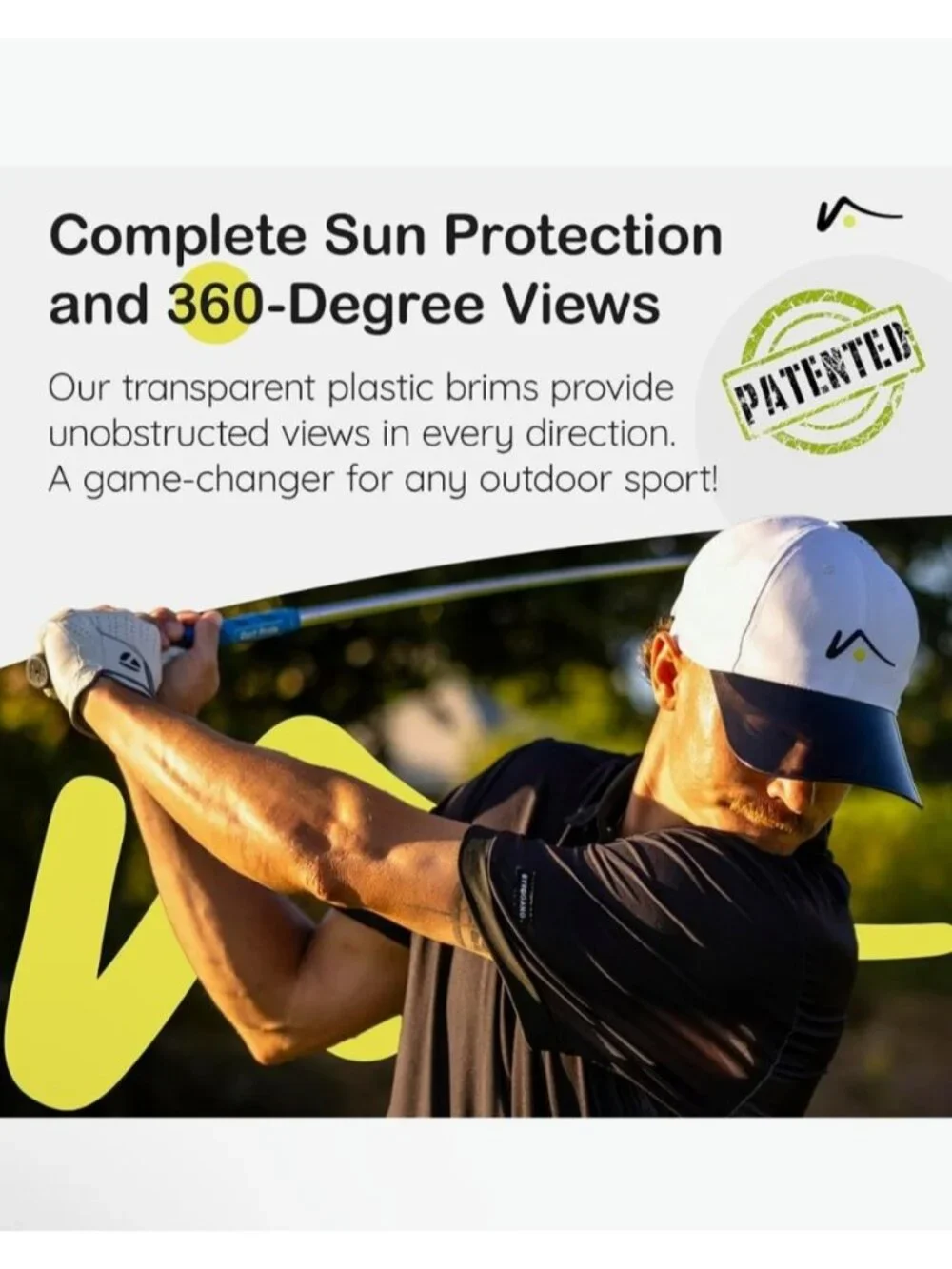 Visto Sports White Visor Hat With Transparent UV Brim Unisex OS